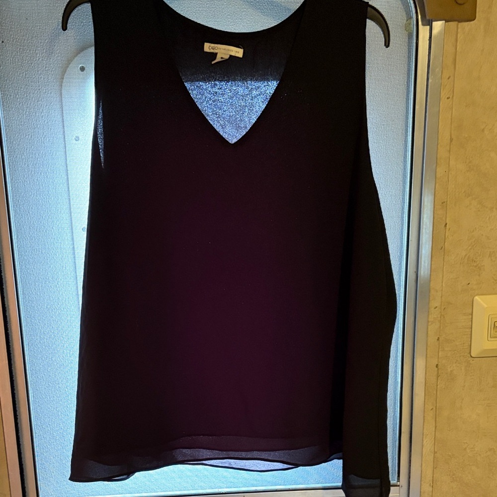 Coco Bianco Black V-Neck Blouse